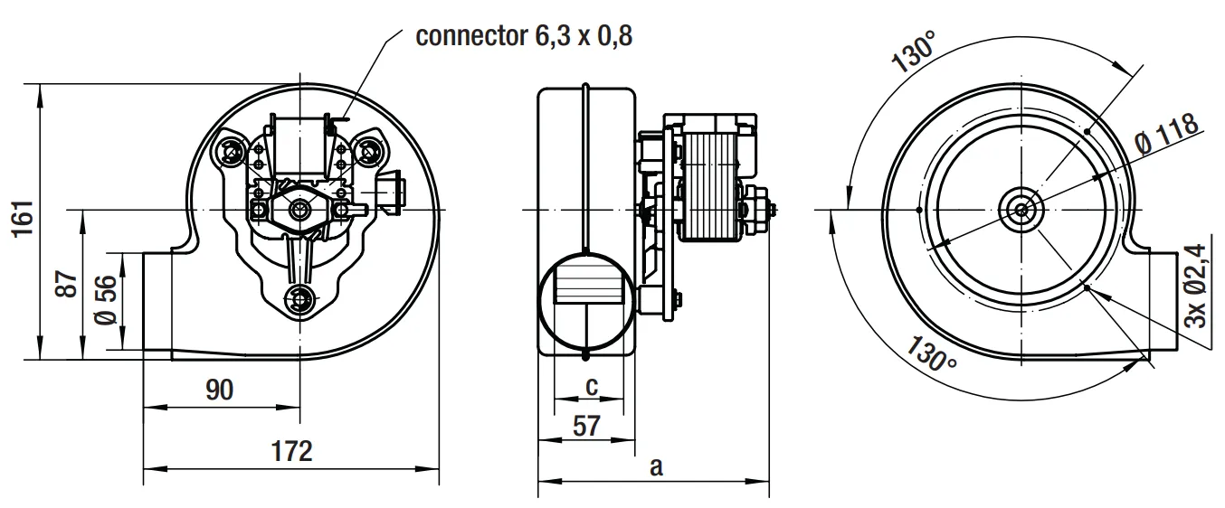 Габаритные размеры RLG97-0042-3025LH