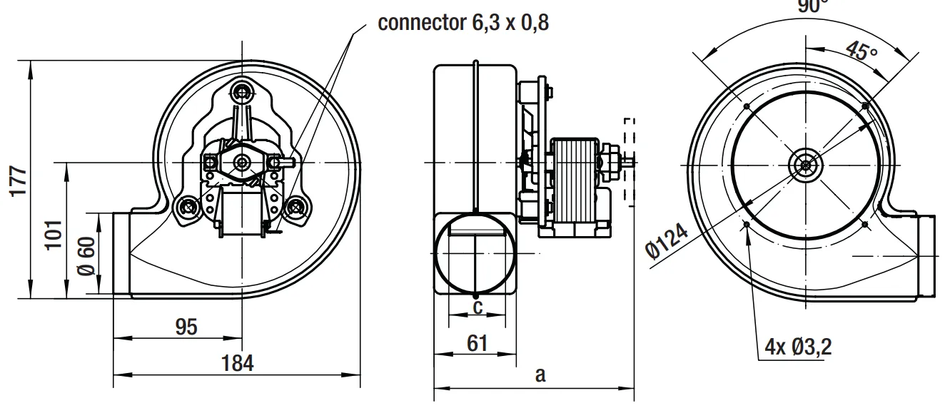 Габаритные размеры RLH108-0042-3030LH