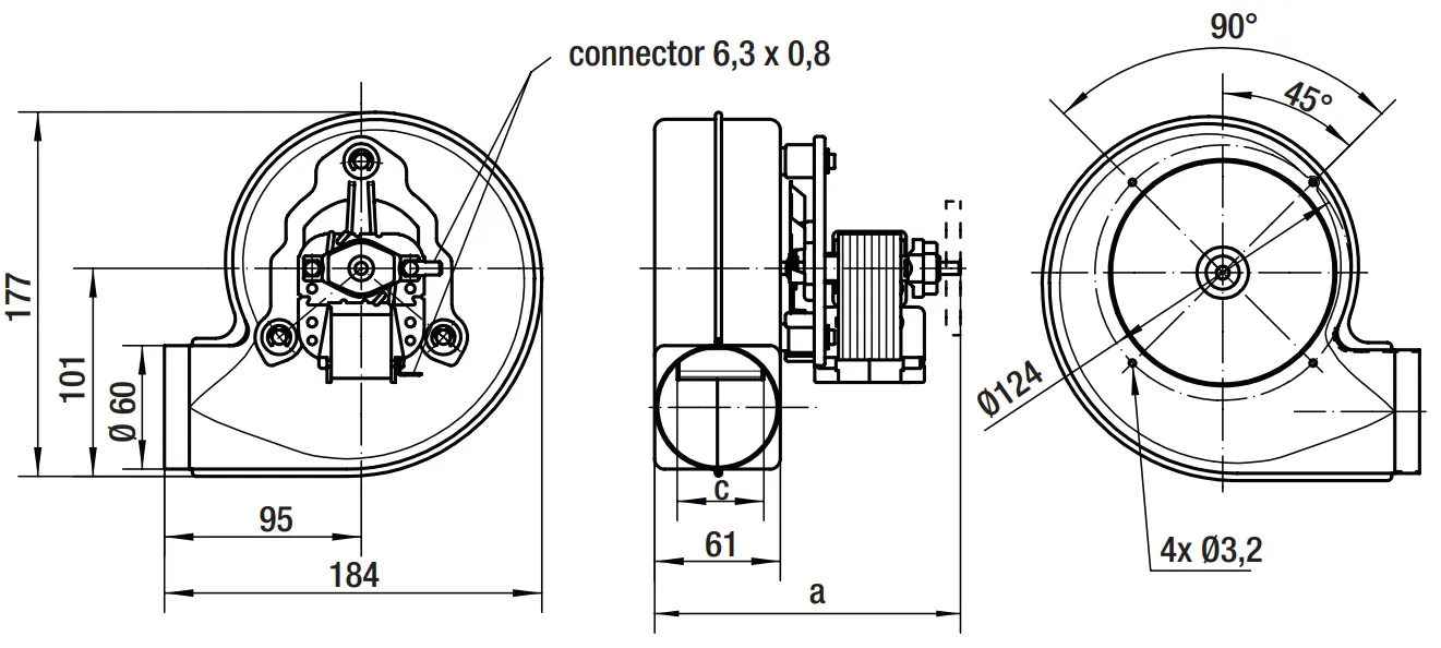 Габаритные размеры RLH108-4200-3030LH