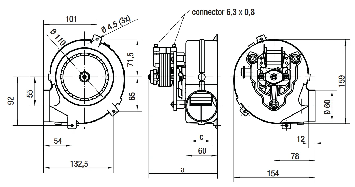 Габаритные размеры RLK108-0042-3030LH