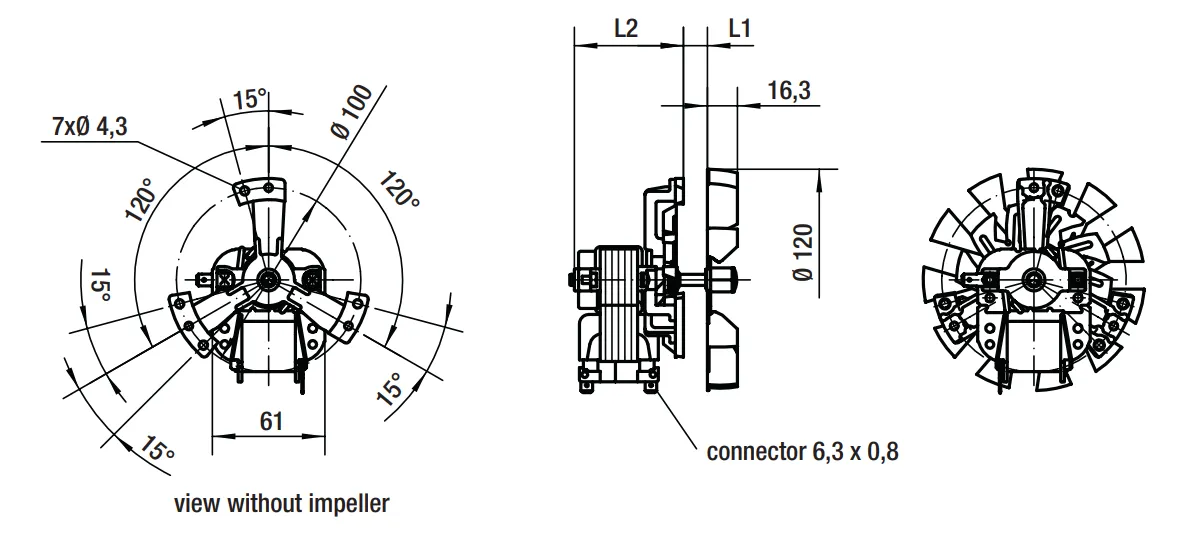Габаритные размеры RRL120-3020LH