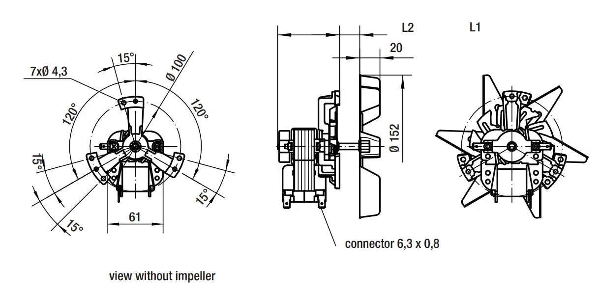 Габаритные размеры RRL152-3030LH