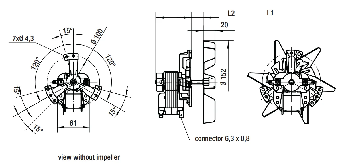 Габаритные размеры RRL160-3038LH