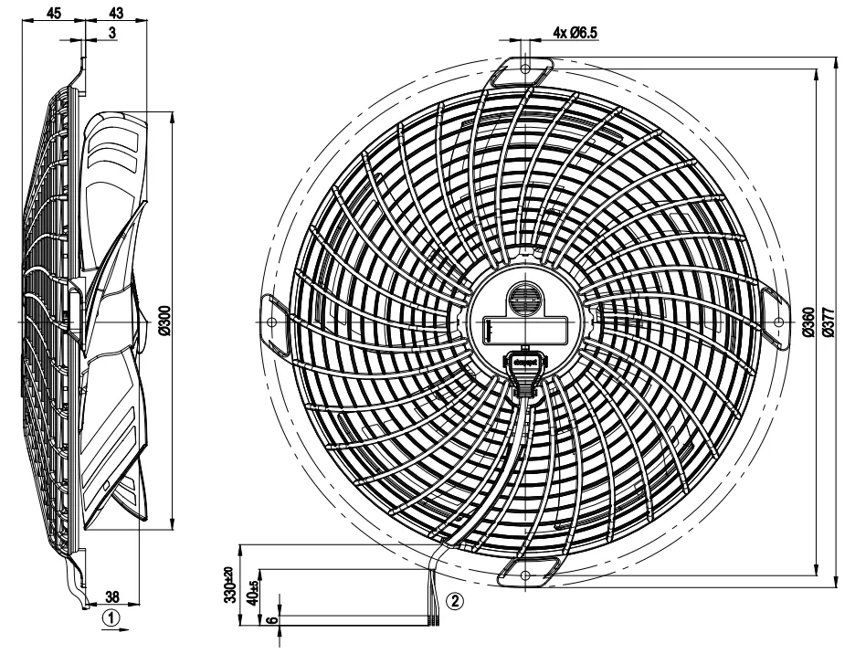 Габаритные размеры S1G300-CA19-02