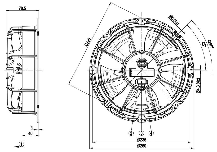 Габаритные размеры W1G200-EC87-20