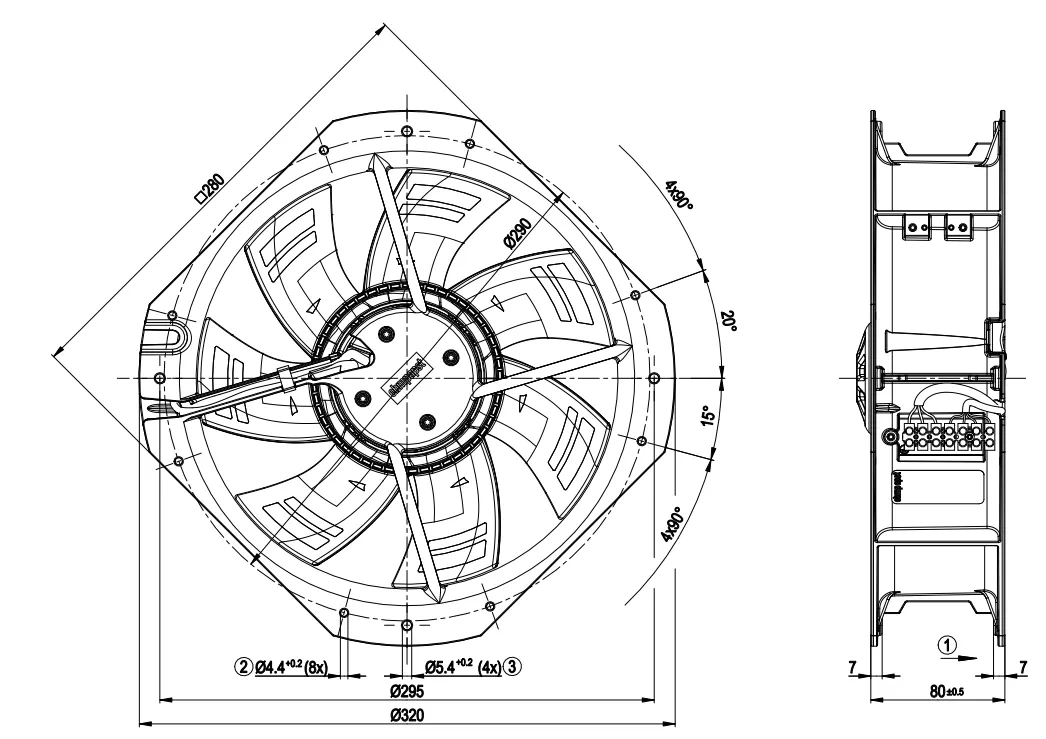 Габаритные размеры W3G250-HH07-01