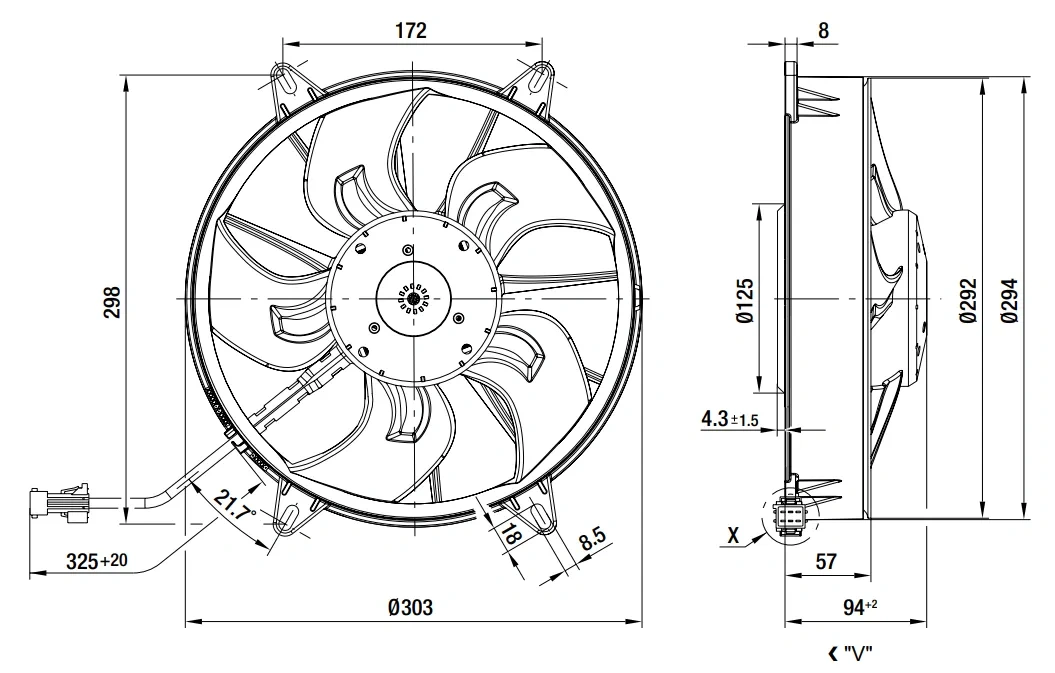 Габаритные размеры W3G280-EQ20-43