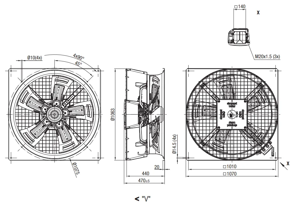 Габаритные размеры W3G910-HV12-71