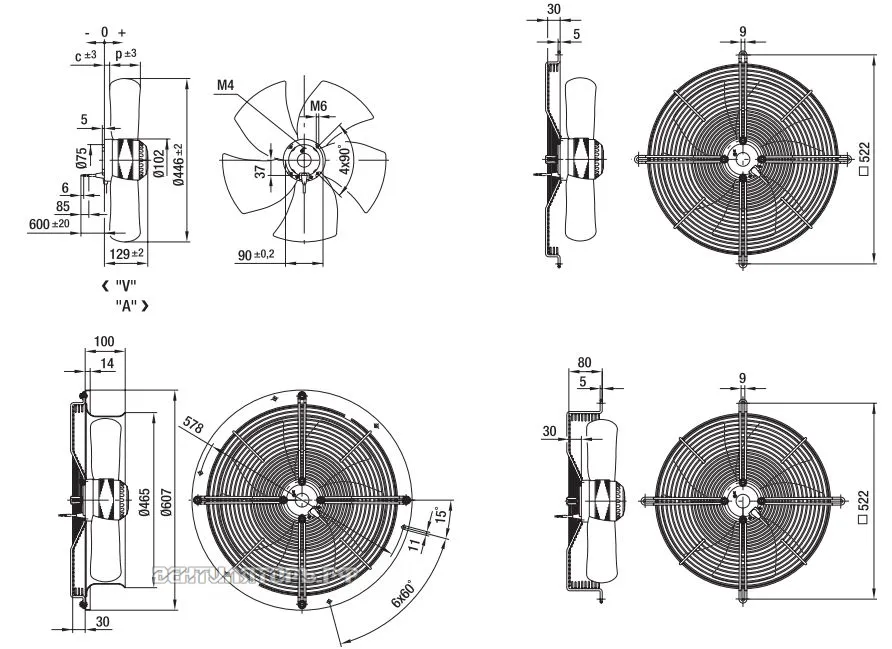 Габаритные размеры W4E450-CP01-01