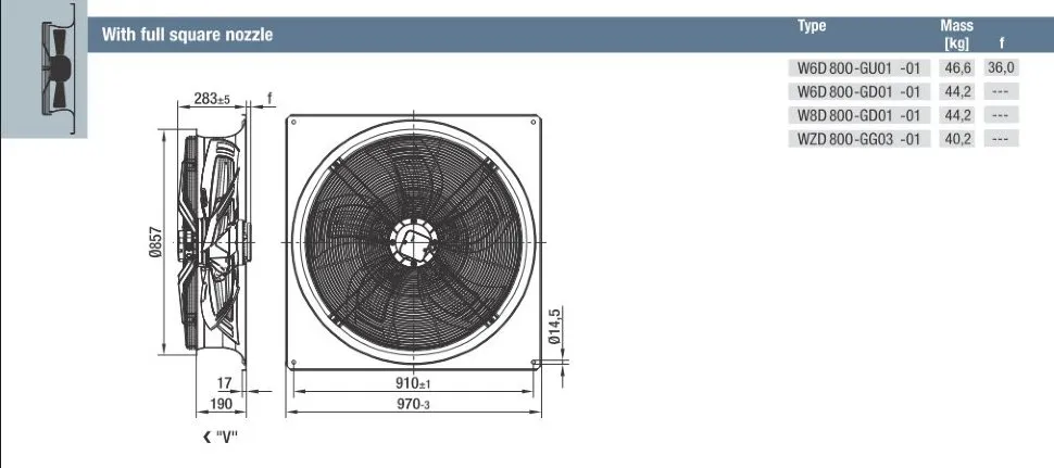 Габаритные размеры WZD800-GG03-01